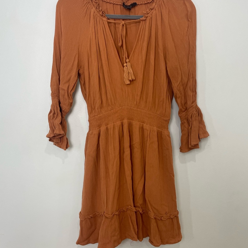 Forever 21 Orange Long Sleeve Dress